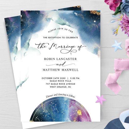 Elegant Modern Celestial Constellations Marriage  Invitation