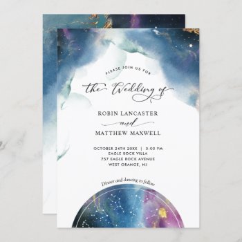 Elegant, Modern Celestial Constellations Wedding Invitation