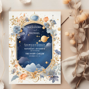 Elegant, Modern Celestial Constellations Wedding Invitation