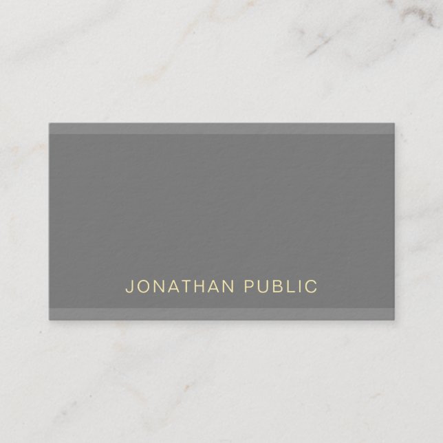 Elegant Modern Charming Professional Plain Luxury Business Card (Front)