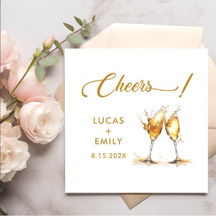 Elegant Modern Cheers Script Glasses Wedding Napkins