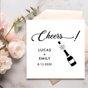 Elegant Modern Cheers Script Minimalist Wedding Napkins