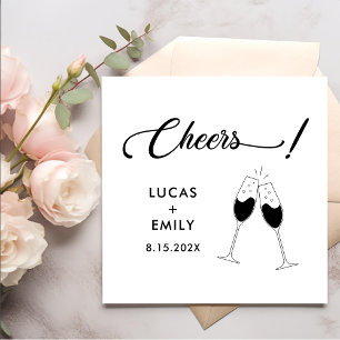 Elegant Modern Cheers Script Minimalist Wedding Napkins