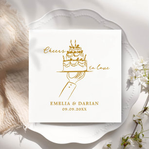 Elegant Modern Cheers to Love Minimalist Wedding N Napkins