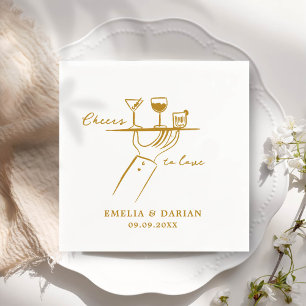 Elegant Modern Cheers to Love Minimalist Wedding N Napkins
