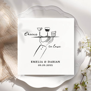 Elegant Modern Cheers to Love Minimalist Wedding N Napkins