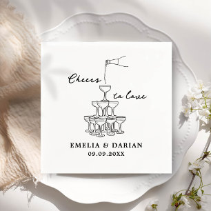 Elegant Modern Cheers to Love Minimalist Wedding Napkins