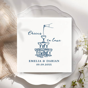 Elegant Modern Cheers to Love Minimalist Wedding Napkins