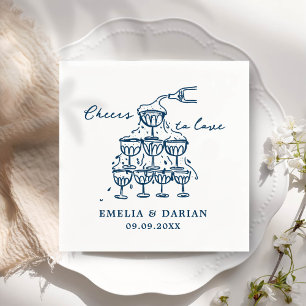 Elegant Modern Cheers to Love Minimalist Wedding Napkins