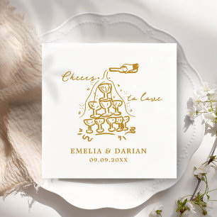 Elegant Modern Cheers to Love Minimalist Wedding Napkins