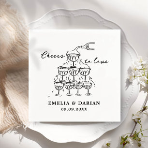 Elegant Modern Cheers to Love Minimalist Wedding Napkins