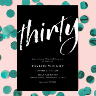 Elegant Modern Chic 30th Birthday Party Invitation