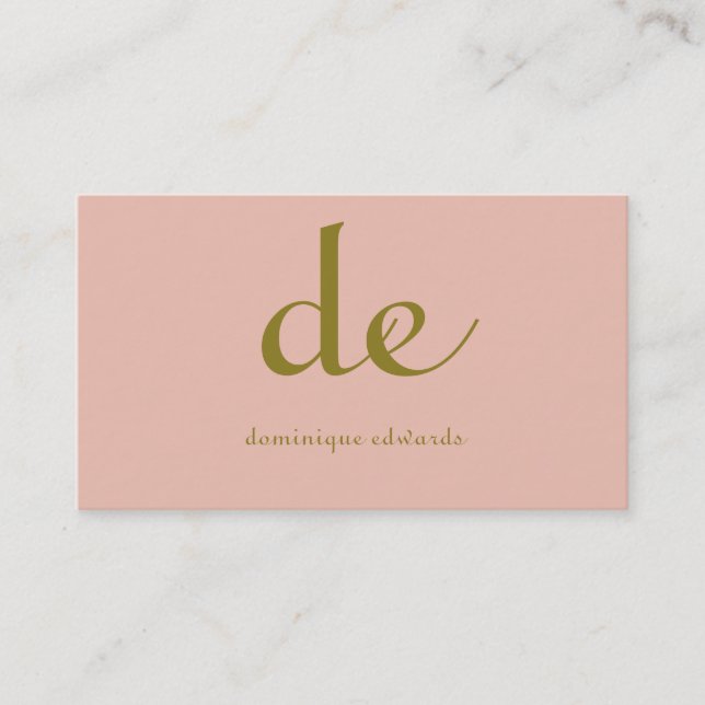 Elegant Modern Chic Blush Pink Cosmetics Business Card (Front)