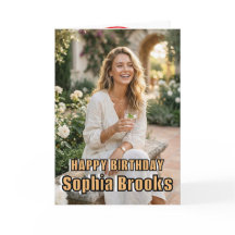 Elegant Modern Chic Custom Photo Birthday Greeting
