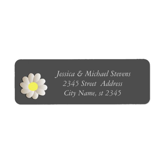 Elegant modern chic daisy label (Front)