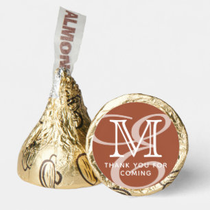 Elegant Modern Chic Double Monogram Thank You Hershey®'s Kisses®