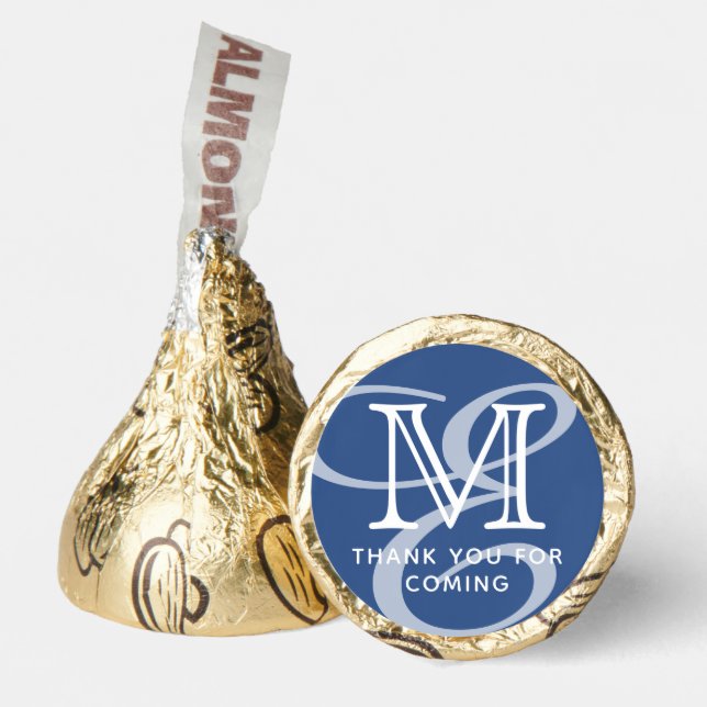 Elegant Modern Chic Double Monogram Thank You Hershey®'s Kisses® (Front)