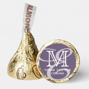 Elegant Modern Chic Double Monogram Thank You Hershey®'s Kisses®