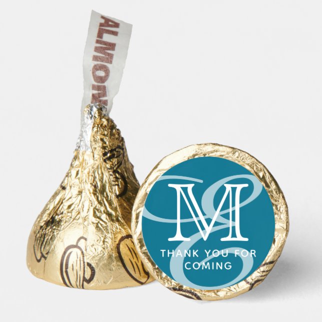 Elegant Modern Chic Double Monogram Thank You Hershey®'s Kisses® (Front)