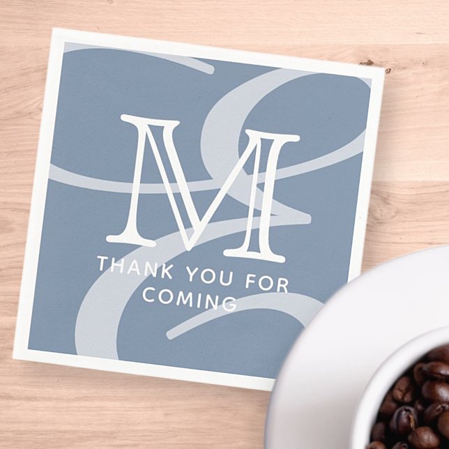 Elegant Modern Chic Double Monogram Thank You Napkins (Creator Uploaded)