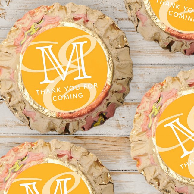 Elegant Modern Chic Double Monogram Thank You Reese's Peanut Butter Cups (Creator Uploaded)