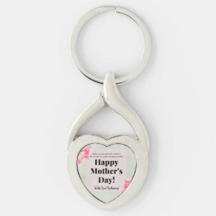 Elegant Modern Chic Floral Keepsake Mothers Day Keychain