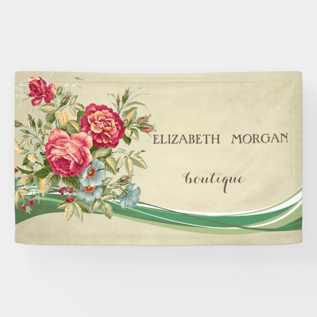 Elegant Modern Chic  Flowers Banner (Horizontal)