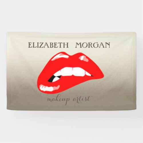 Elegant Modern Chic Glamorous Luminous Red Lips Banner