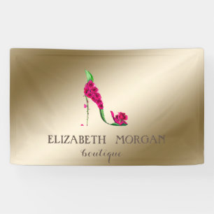 Elegant Modern Chic  ,Luminous,Flowers High Heel Banner
