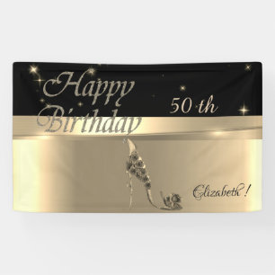 Elegant Modern Chic ,Luminous,Flowers High Heel Banner