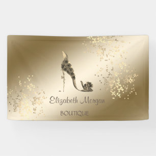 Elegant Modern Chic ,Luminous,Flowers High Heel Banner