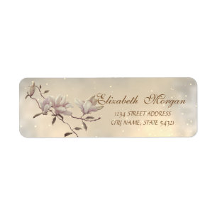 Elegant Modern Chic Magnolia Address Label
