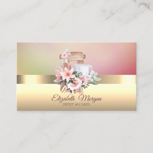 Elegant Modern Chic Mixer Flowers Roses Business Card