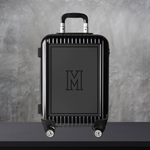 Elegant Modern Chic monogrammed Black  Gray Luggage