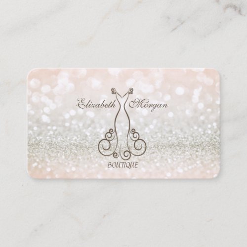 Elegant Modern Chic Proffesional GlitteryDress Business Card