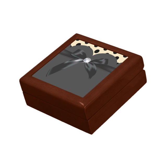 Elegant modern chic ribbon wedding card gift box (Side)