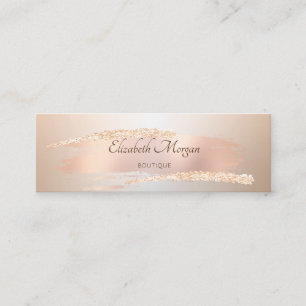 Elegant Modern,Chic Rose Gold Brush Stroke Mini Business Card