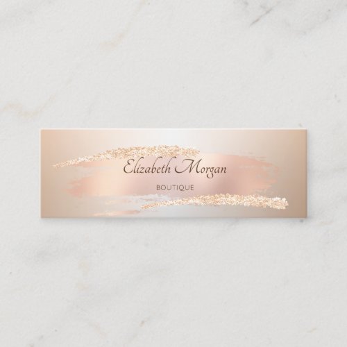 Elegant ModernChic Rose Gold Brush Stroke Mini Business Card