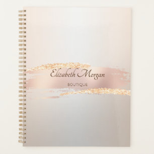 Elegant Modern,Chic Rose Gold Brush Stroke Planner
