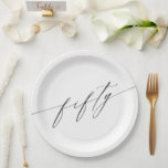 Elegant Modern Chic Script 50th Birthday Paper Plates<br><div class="desc">Elegant Modern Chic Script 50th Birthday Paper Plates</div>
