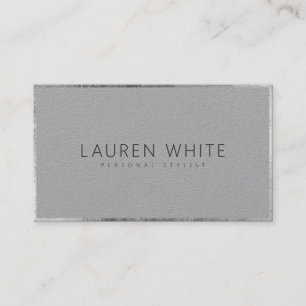 Elegant modern chic silver minimalist gray kraft business card