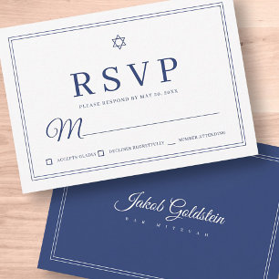 Elegant Modern Chic Simple Classic Bar Mitzvah RSVP Card