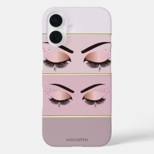 Elegant Modern Chic Striped,Lashes iPhone 16 Case