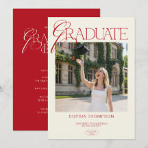 Elegant Modern Chic Typography Photo Graduation
