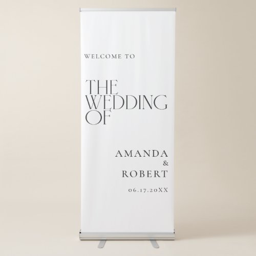 Elegant Modern Chic Wedding Welcome Retractable Banner
