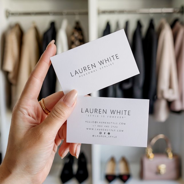 Elegant modern chic white minimalist professional business card (Elegant modern chic white minimalist professional)
