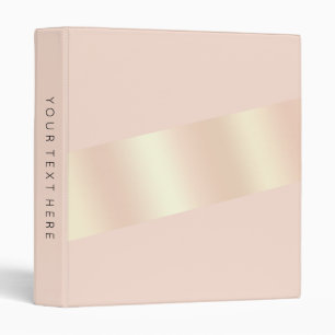 Elegant modern chick blush pink rose gold striped 3 ring binder