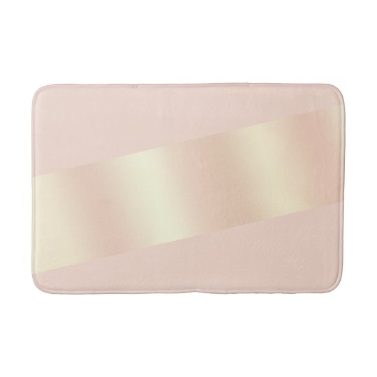 Elegant modern chick blush pink rose gold striped bath mat ...