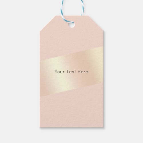 Elegant modern chick blush pink rose gold striped gift tags