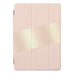 Elegant modern chick blush pink rose gold striped iPad pro cover
